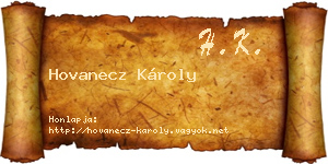 Hovanecz Károly névjegykártya