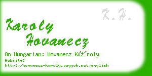 karoly hovanecz business card
